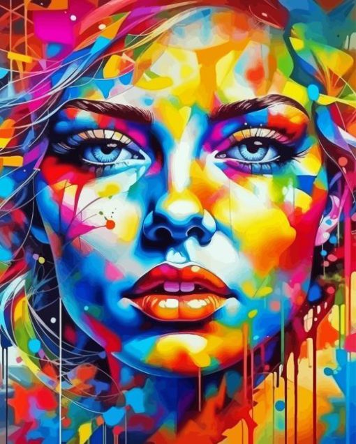 Girl Face Colorful Diamond Painting