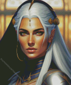 Girl White Hair Diamond Painting