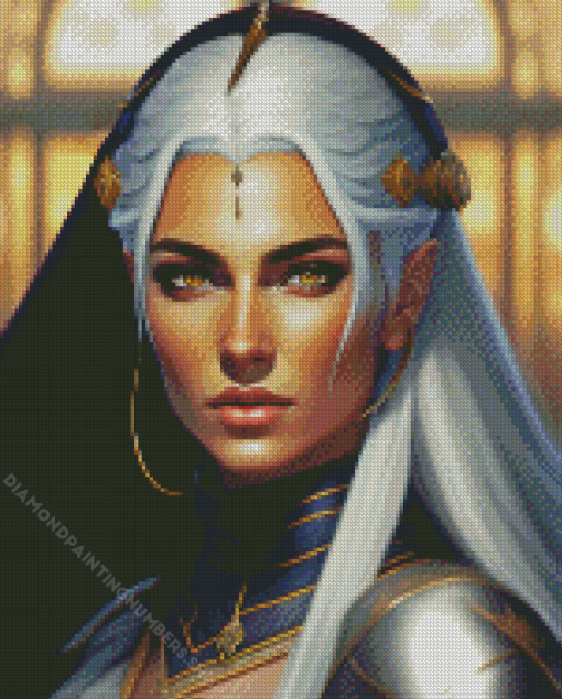 Girl White Hair Diamond Painting