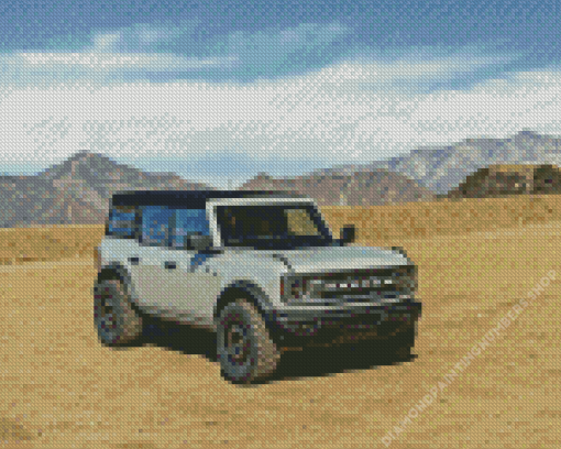 Grey Ford Bronco Diamond Painting