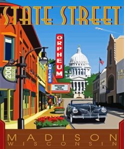 Madison Wisconsin Poster Diamond Painting