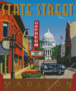 Madison Wisconsin Poster Diamond Painting