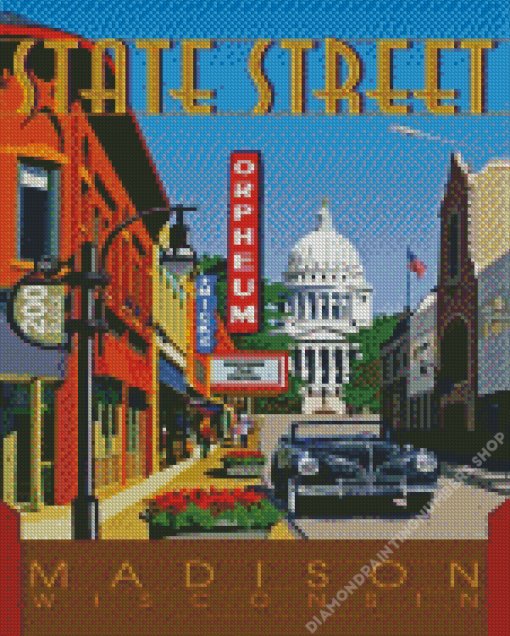 Madison Wisconsin Poster Diamond Painting