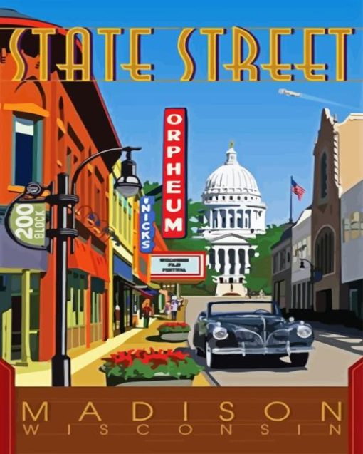 Madison Wisconsin Poster Diamond Painting