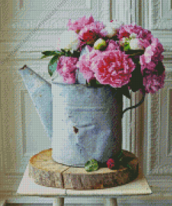 Peonies In Vase Diamond Painting