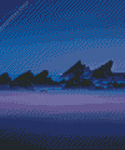 Purple Beach Diamond Painting