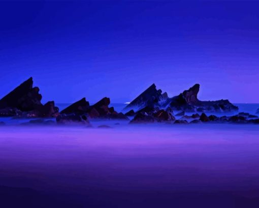 Purple Beach Diamond Painting