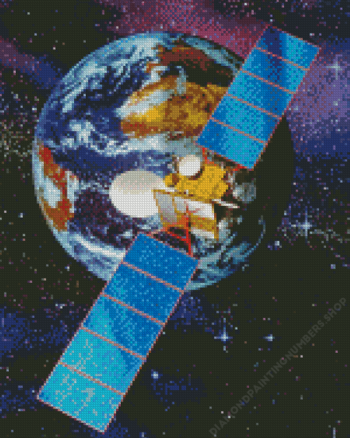 Satellite Over Earth Diamond Painting