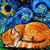 Starry Night Cat Diamond Painting