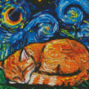 Starry Night Cat Diamond Painting