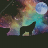 Wolf With Moon Diamond Painting