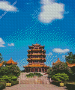 Yellow Crane Tower Diamond Painting