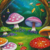 Colorful Mushroom Diamond Painting