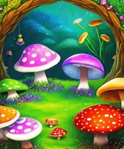 Colorful Mushroom Diamond Painting