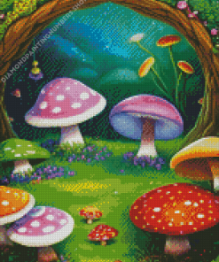 Colorful Mushroom Diamond Painting