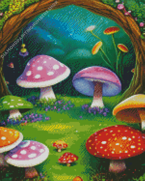 Colorful Mushroom Diamond Painting