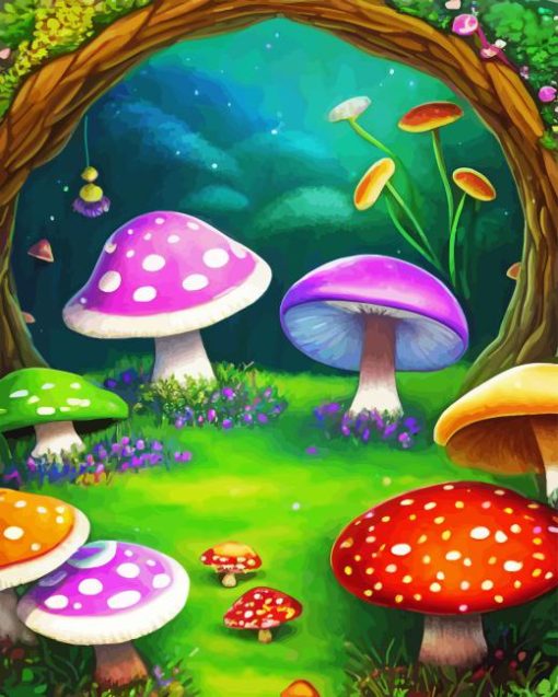 Colorful Mushroom Diamond Painting