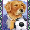 Golden Retriever With Football Diamond Painting