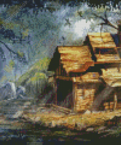 House In The Forest Diamond Painting