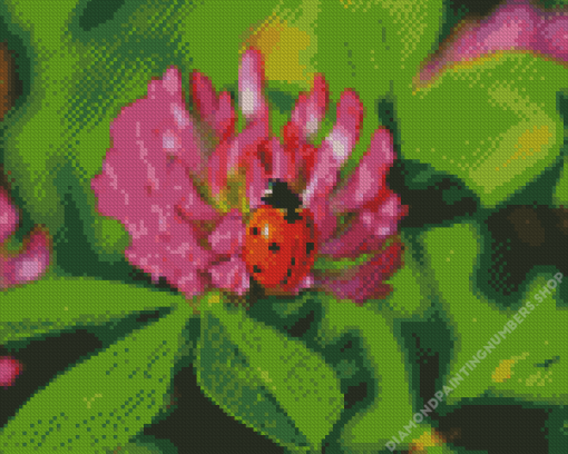 Ladybug And Flower Diamond Painting