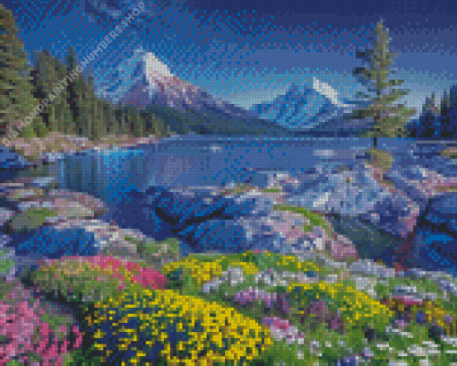 Lake In Alps Landscape Diamond Painting