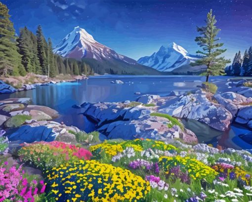 Lake In Alps Landscape Diamond Painting