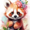 Panda With Flowers Diamond Painting