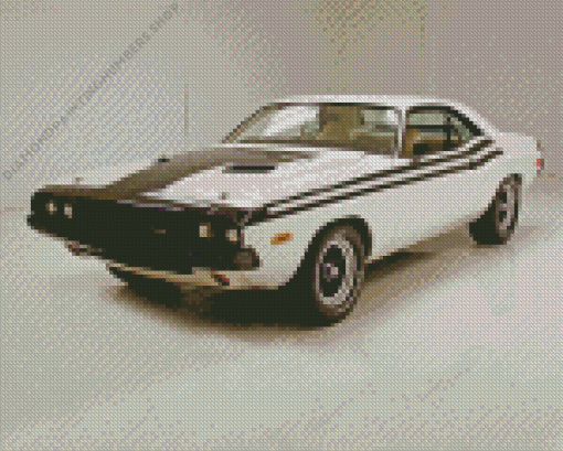 White 1974 Challenger Diamond Painting