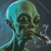 Alien Smoking Diamond Painting