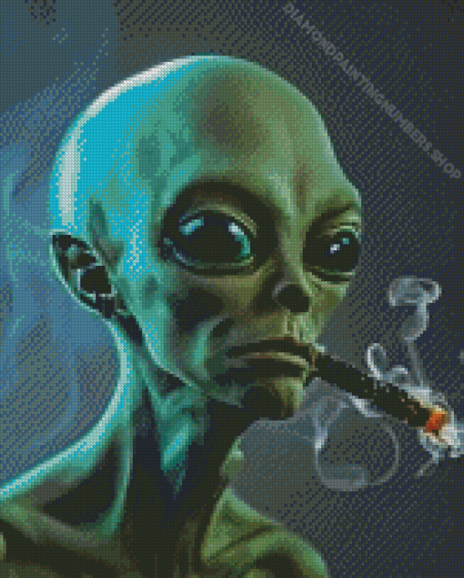 Alien Smoking Diamond Painting