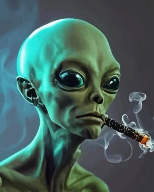 Alien Smoking Diamond Painting