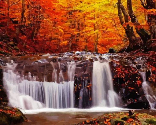 Autumn Forest River Diamond Painting