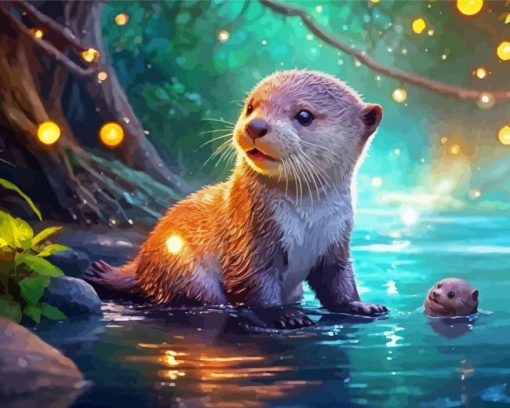 Adorable Baby Otter Diamond Painting