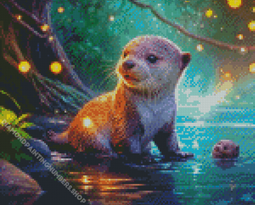 Adorable Baby Otter Diamond Painting