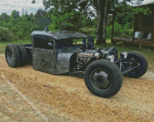 Black Rat Rod Diamond Painting