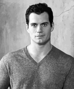 Black and White Henry Cavill Diamond Painting