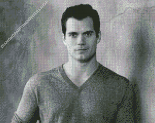 Black and White Henry Cavill Diamond Painting