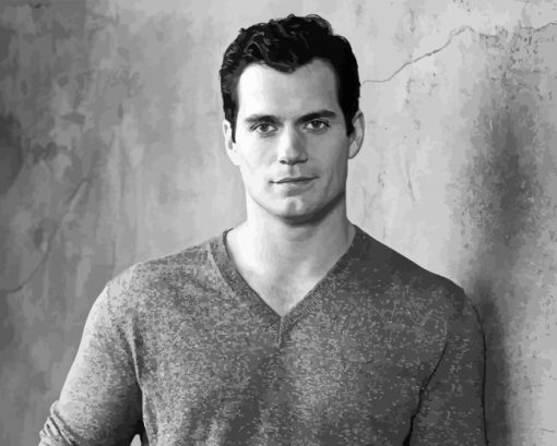 Black and White Henry Cavill Diamond Painting