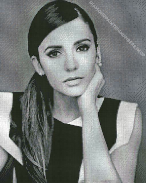 Black and White Nina Dobrev Diamond Painting