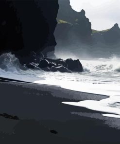 Black Sand Beach Diamond Painting