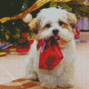 Adorable Christmas Puppy Diamond Painting