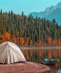 Fall Camping Tent Diamond Painting