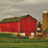 Farm Barn With Silo Diamond Painting