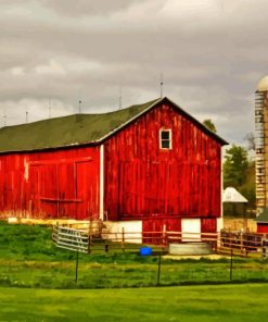 Farm Barn With Silo Diamond Painting