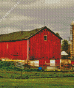 Farm Barn With Silo Diamond Painting