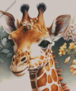 Floral Giraffe Diamond Painting