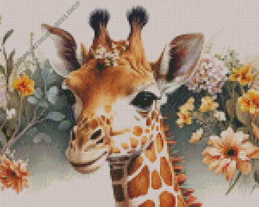 Floral Giraffe Diamond Painting