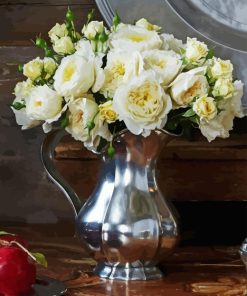 Flowers In A Silver Pitcher Diamond by numbers