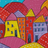 Folk Art Houses Diamond Painting