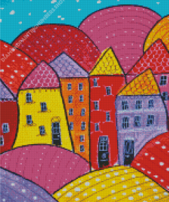 Folk Art Houses Diamond Painting